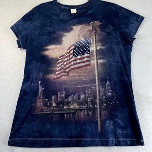THE MOUNTAIN Womens XL Thomas Kinkade New York City Skyline Tie Dye T-Shirt